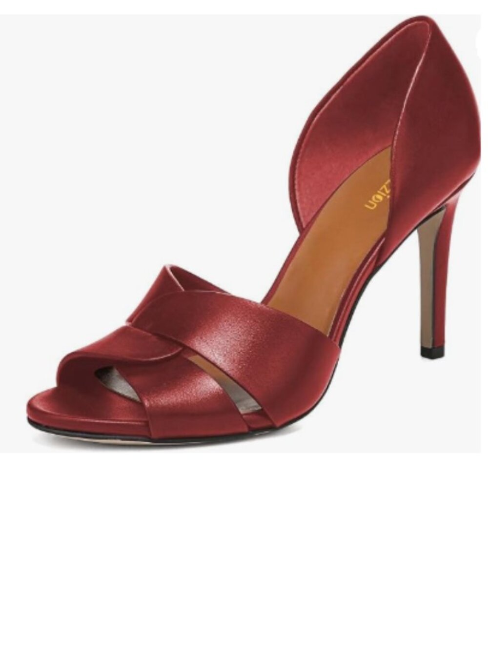 Pazzion Red Sexy Open Almond Toe High Heel Pump Slip On Two Piece Sandal